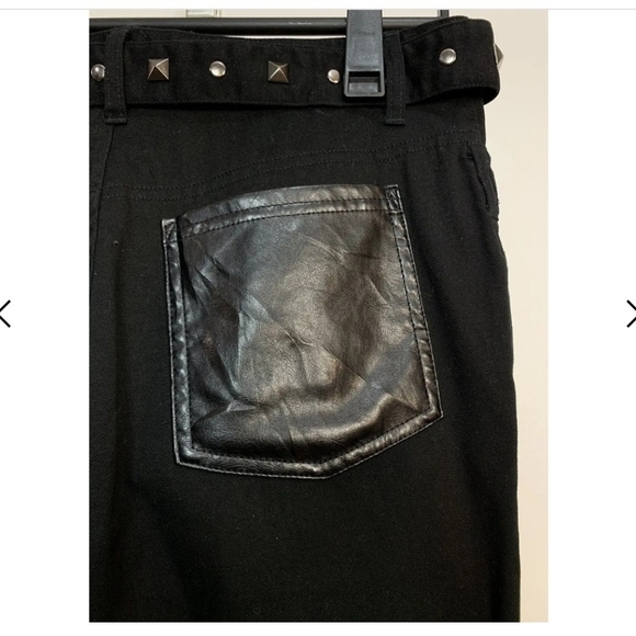 Sex Pot Revenge Japanese Studded Leather Edgy Black Women's Jeans with Studs - Picture 13 of 14